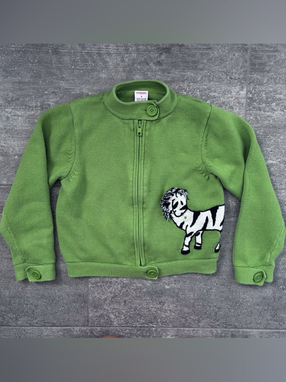Gymboree Vintage 2004 Mod Zebra Zip-Up Sweater Size 6